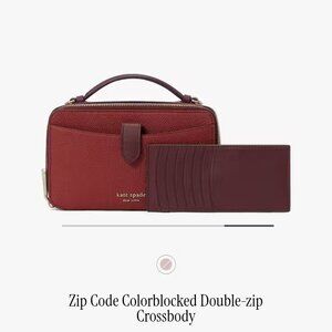 Kate Spade Zip Code Colorblocked Double-zip Crossbody in Red Current
